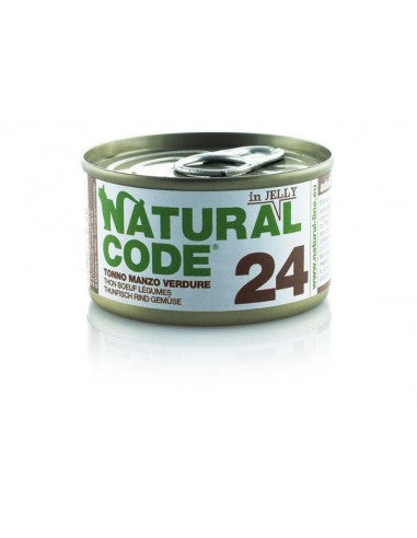 Natural Code - N.24 - Tonno, Manzo e Verdure - In gelatina - 85gr