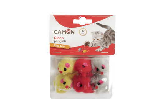 Camon - Topini Mini colorati - Gioco per gatti - 6pz
