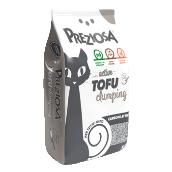 Lettiera Preziosa Tofu - Carboni Attivi - 5 litri