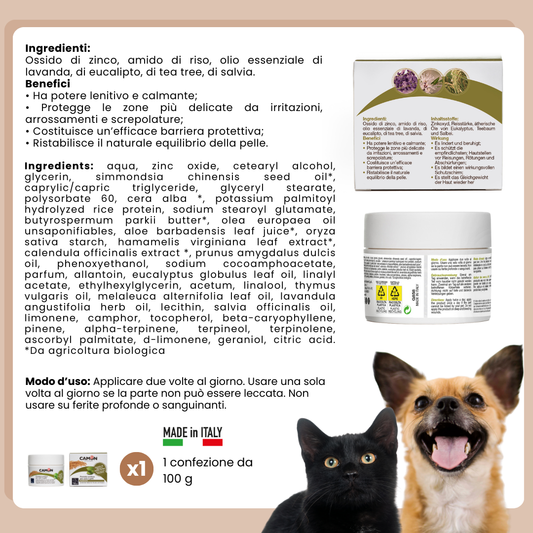 Camon Natural - Pomata Lenitiva - Ossido di Zinco - 100gr