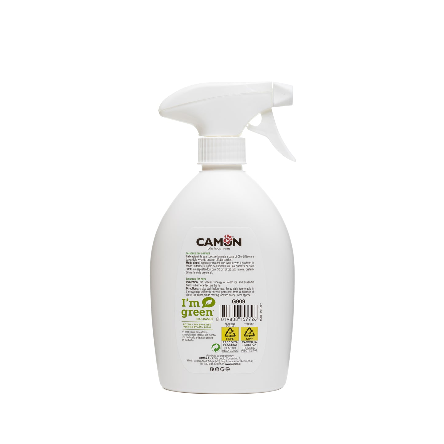 Camon - Orme Natural - Leispray con olio di Neem e Lavandula Hybrida - 500ml