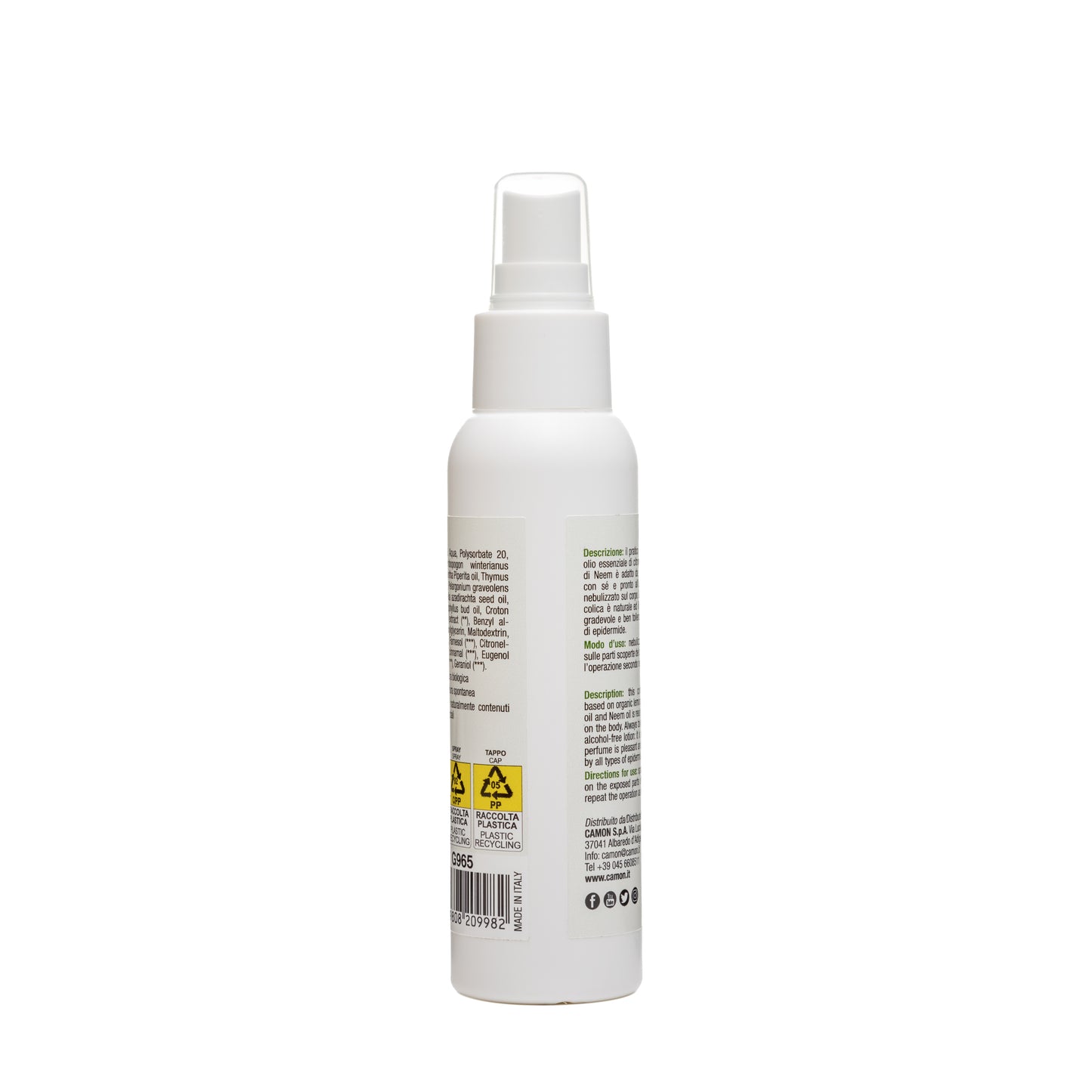 Camon - Orme Naturali - Spray Corpo per cani e gatti con Citronella e Neem - 100ml