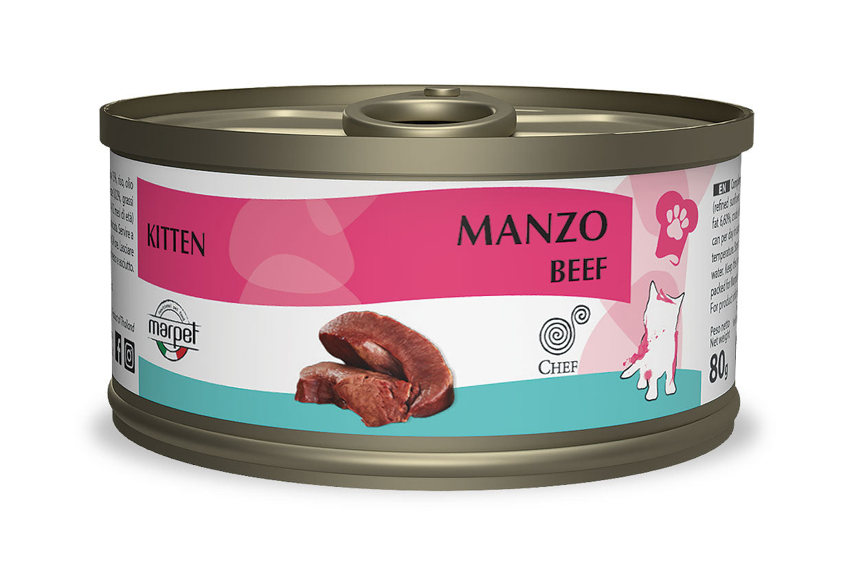 Marpet Chef - Cibo umido per gattini - Manzo 80g