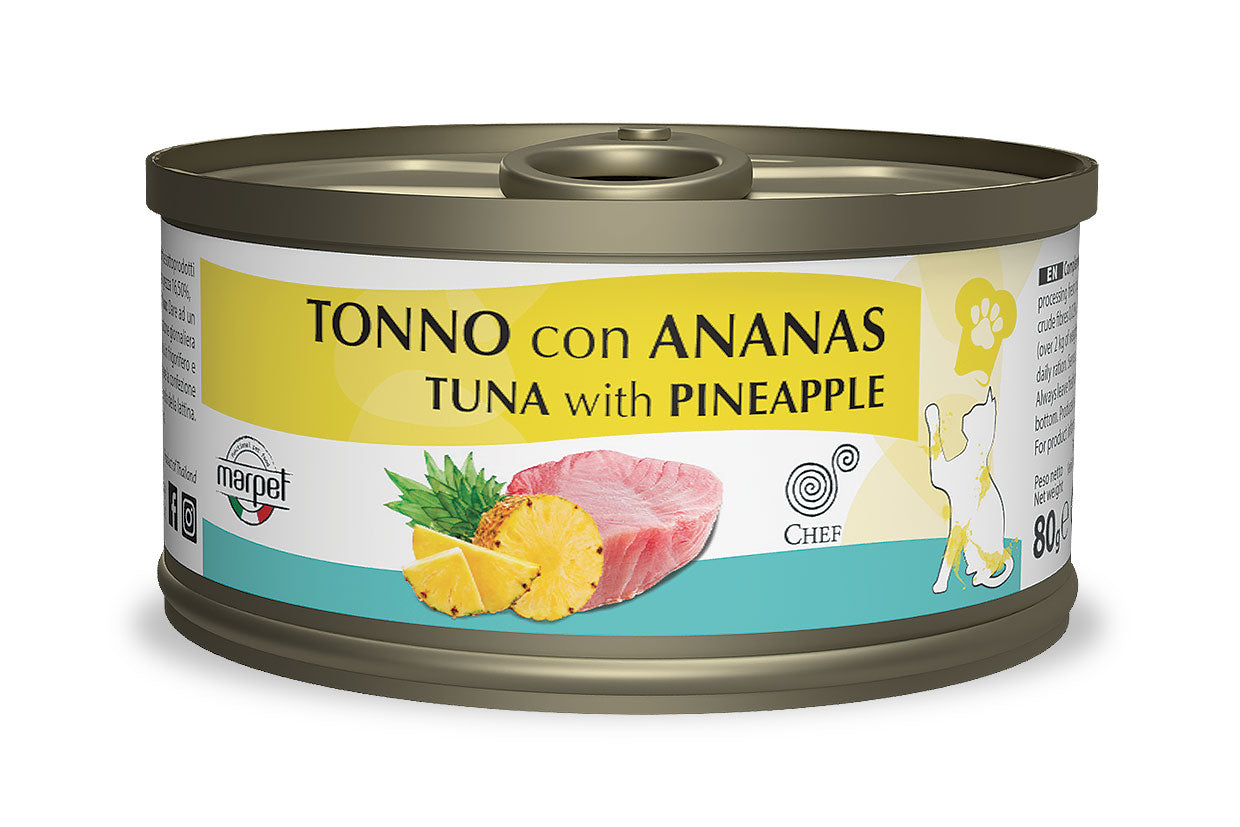 Marpet Chef - Cibo umido per gatti adulti - Tonno e ananas 80g