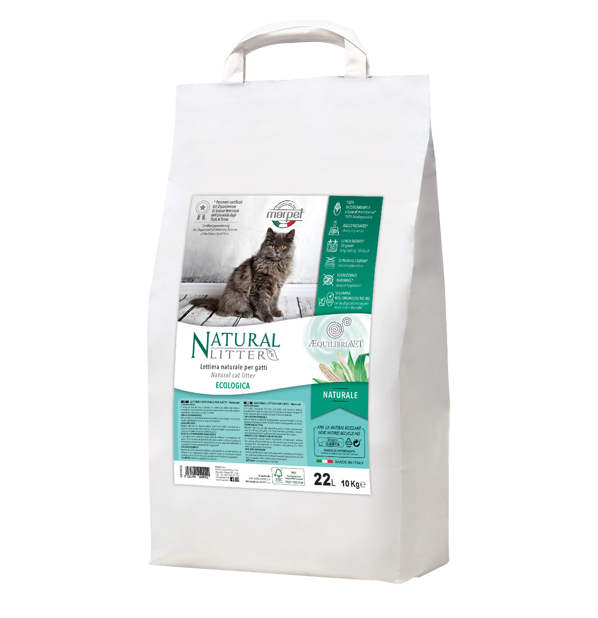 Marpet AEquilibriavet - Lettiera naturale per gatti - Naturale 22lt