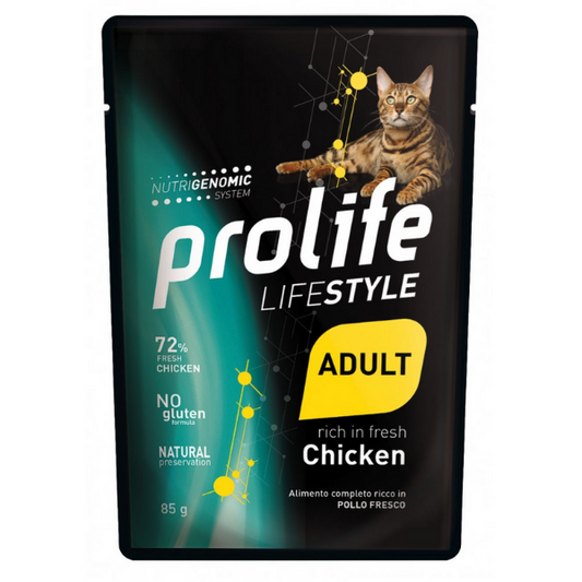 Prolife Life Style Adult - Cibo umido per gatti adulti - Pollo fresco - 85gr