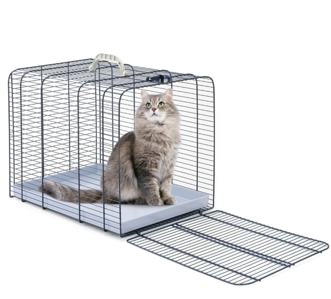 Imac - Trasportino Gatto in metallo 3 - Blu/azzurro