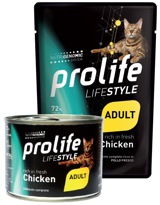 Prolife Life Style Adult - Cibo umido per gatti adulti - Pollo fresco - 85gr