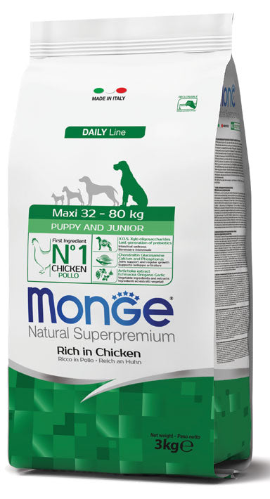 Monge Natural Superpremium - Crocchette per cuccioli di taglia grande (32-80kg) - Pollo - 800gr