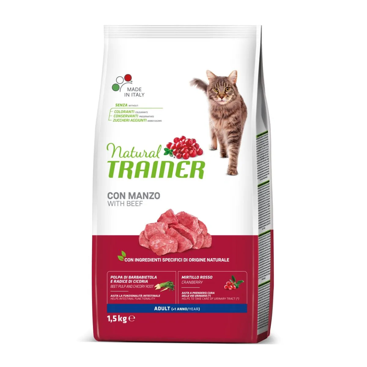 Natural Trainer - Gatto Adulto - Manzo - 1,5kg