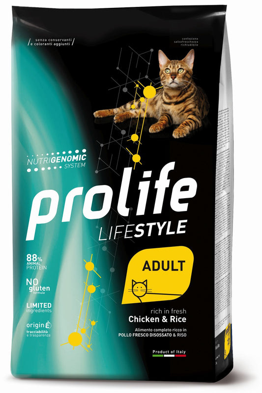 Prolife Life Style Adult - Crocchette per gatti adulti - Pollo fresco e riso - 400gr