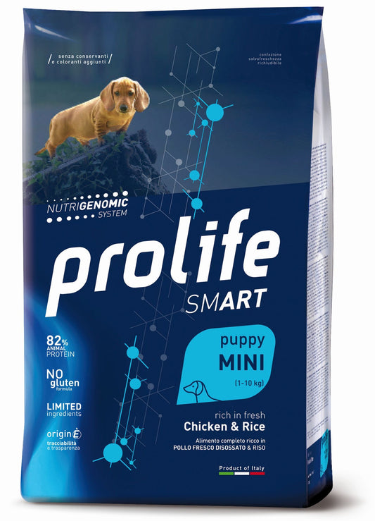 Prolife Smart Puppy - Crocchette per cuccioli di taglia piccola - Pollo fresco e riso - 600gr
