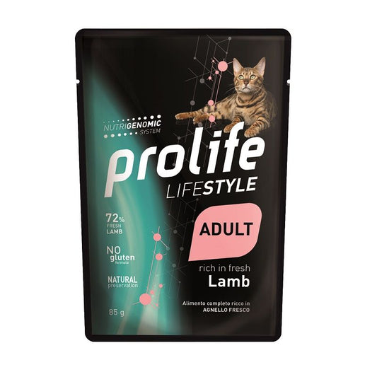 Prolife Life Style Adult - Cibo umido per gatti adulti - Agnello fresco - 85gr