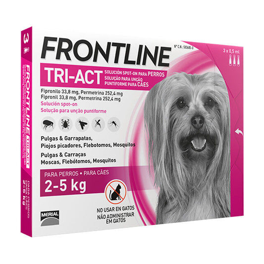 Frontline - Tri Act - Soluzione Spot-On per Cani - 2-5kg - 3 pipette