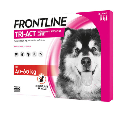 Frontline - Tri Act - Soluzione Spot-On per Cani - 40-60kg - 3 pipette