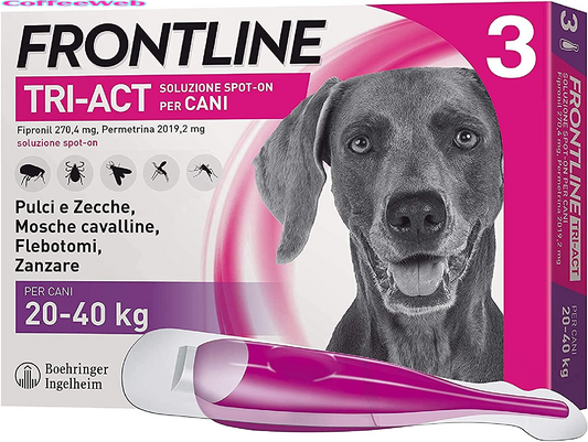 Frontline - Tri Act - Soluzione Spot-On per Cani - 20-40kg - 3 pipette