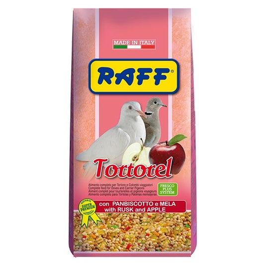 Raff Tortorel - Alimento per Tortore e Colombe - Panbiscotto e Mela - 900gr