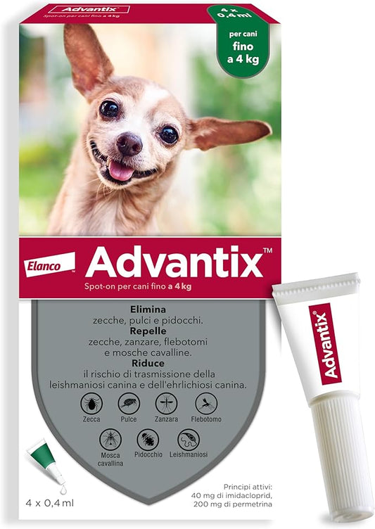 Advantix Spot-on - Antiparassitario per cani - Fino a 4kg