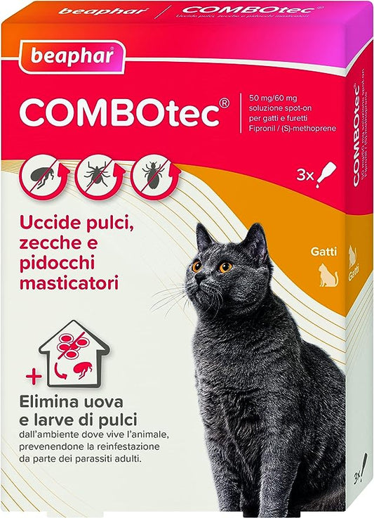 Beaphar Combotec - Antiparassitario per Gatti - 3 pipette