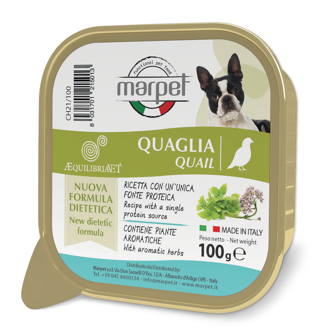 Marpet AEquilibriavet - Cibo umido per cani adulti - Quaglia 100gr