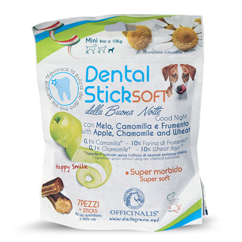 Dalla Grana - Dental Stick Buonanotte - Mela, Camomilla e Frumento - Cane di taglia grande - 7pz