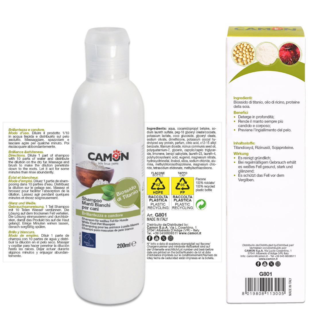 Camon Natural - Shampoo per Manti Bianchi - 200ml