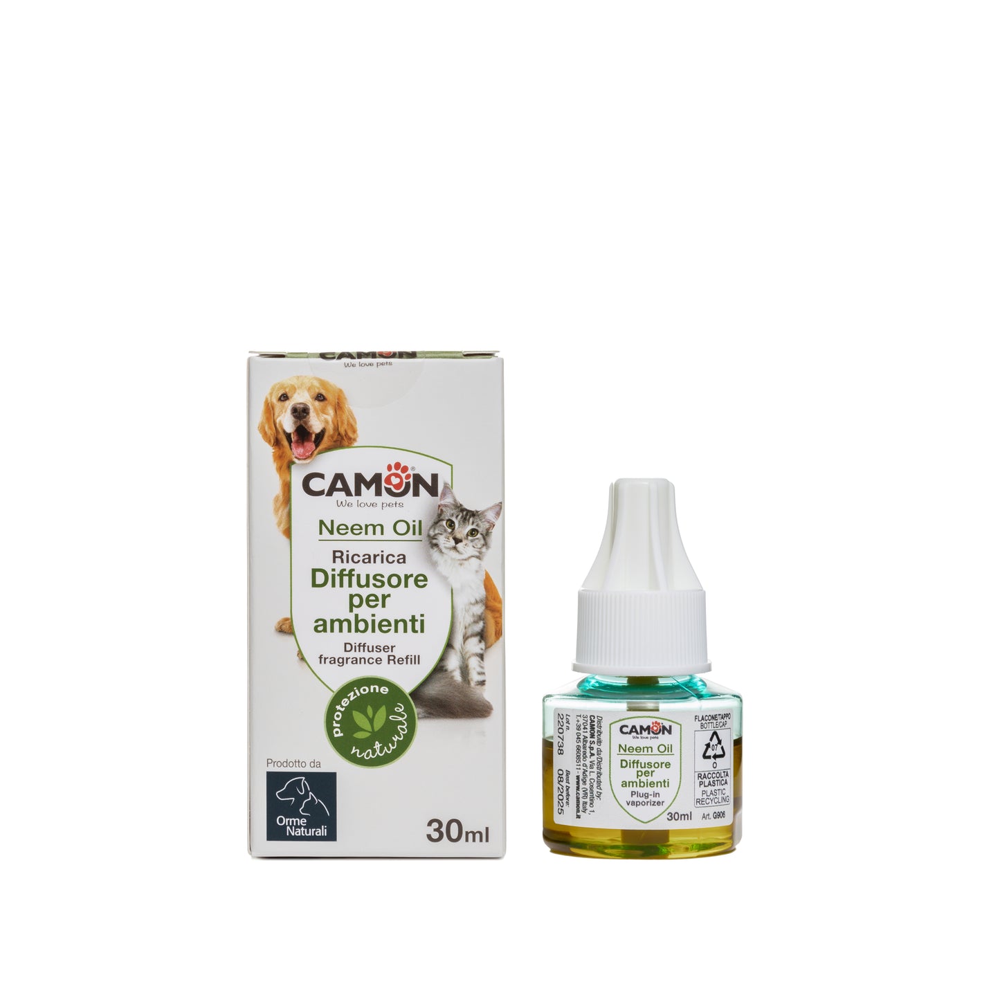 Camon - Orme Naturali - Ricarica diffusore per ambienti all' Olio di Neem - 30ml