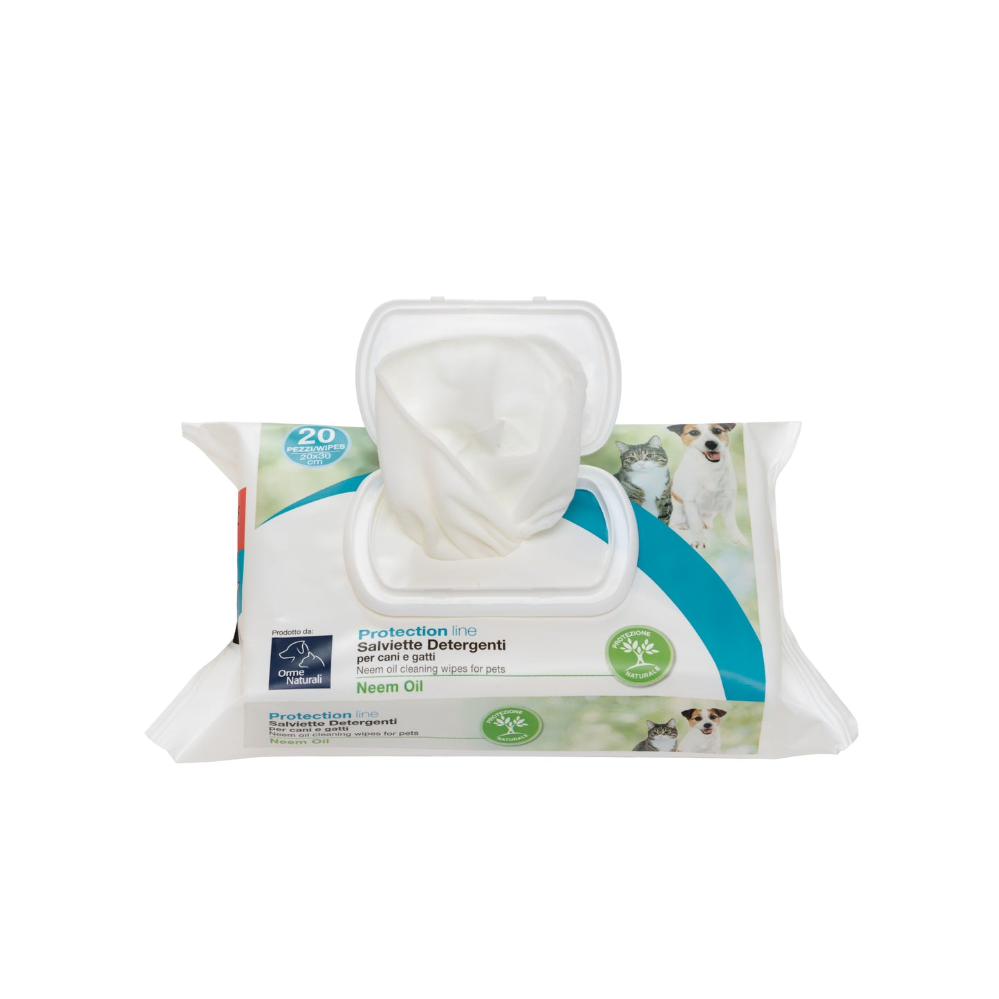 Camon Protection - Orme Naturali - Salviette detergenti Leis - Neem e Lavandula - 20 salviette