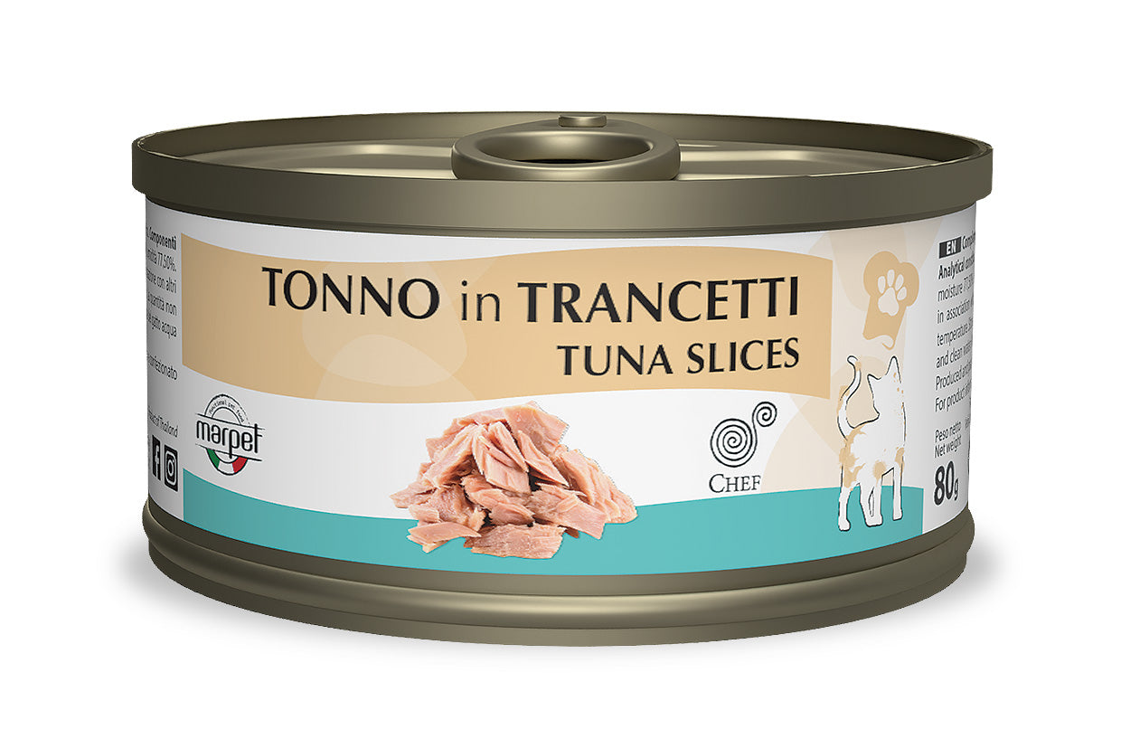 Marpet Chef - Cibo umido per gatti adulti - Tonno in trancetti 80g