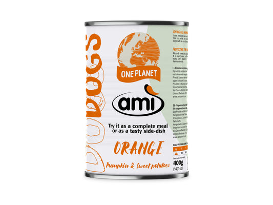 Amì Dog Orange - Cibo umido per cani al gusto di zucca e patate dolci - 400gr