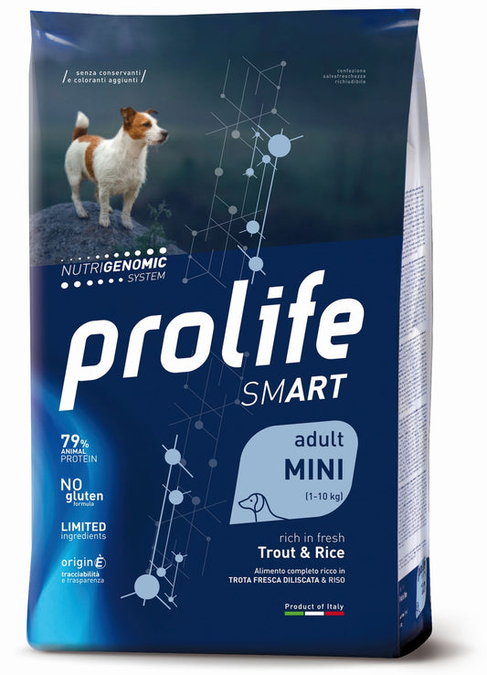 Prolife Smart Adult - Crocchette per cani adulti di taglia piccola - Trota fresca e riso - 2kg