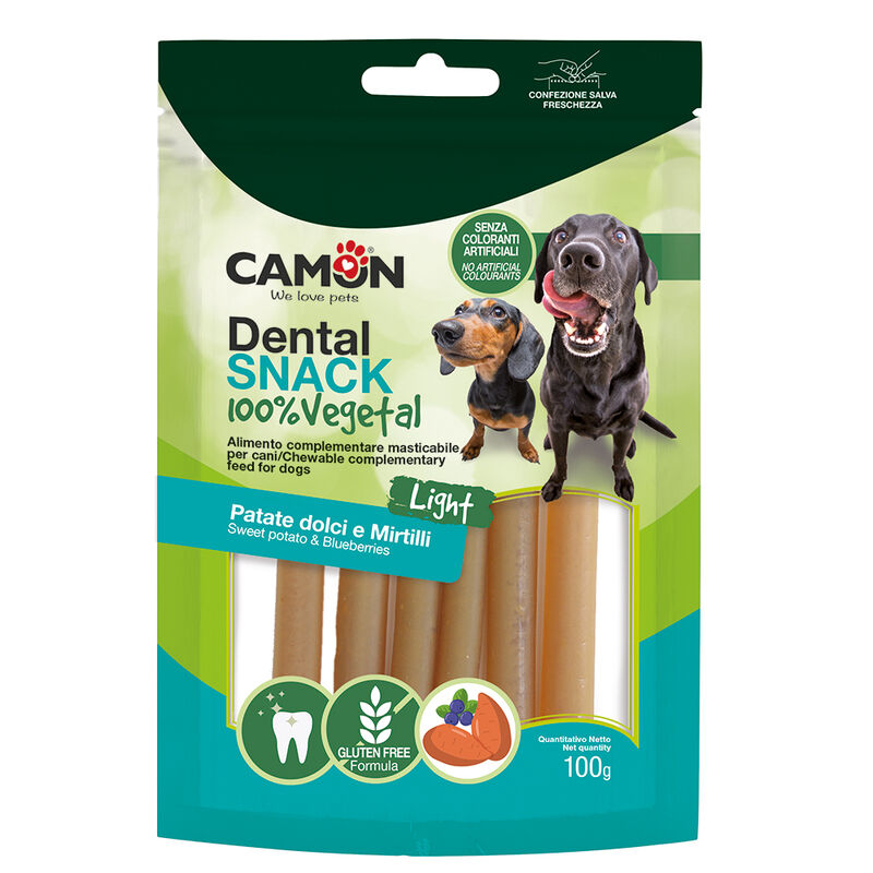 Camon - Dental Snack 100% Vegetali - Patata dolce e Mirtilli - 100gr