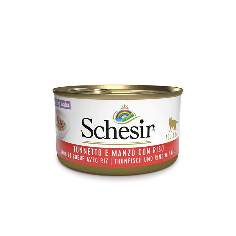 Schesir - In Cooking Water Gatto Adulto - Tonnetto e Manzo con Riso al naturale - 85gr
