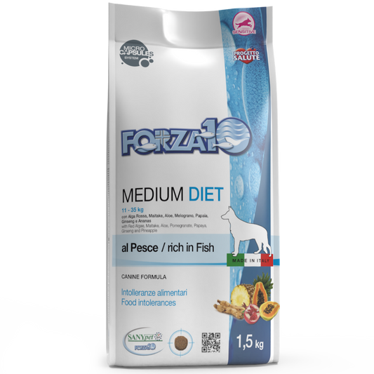 Forza10 Diet Cane - Medium Diet, gusto Pesce - 1,5kg
