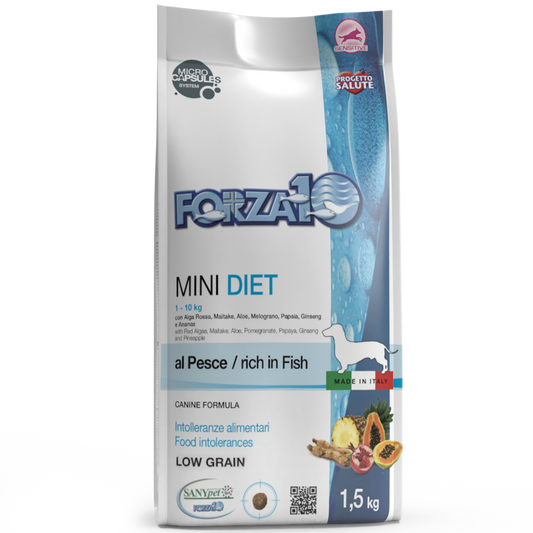 Forza10 Diet Cane - Mini Diet, gusto Pesce - 1,5kg