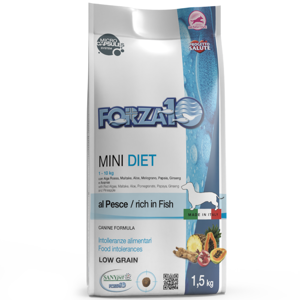 Forza10 Diet Cane - Mini Diet, gusto Pesce - 1,5kg