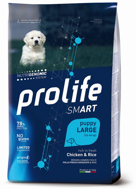 Prolife Smart Puppy - Crocchette per cuccioli di taglia grande - Pollo fresco e riso - 10kg
