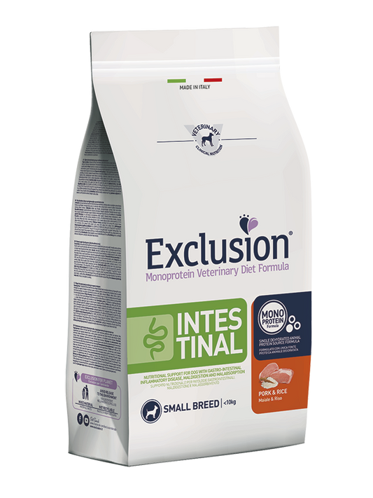 Exclusion Intestinal - Cibo secco per cani adulti di piccola taglia - Maiale e Riso - 2kg