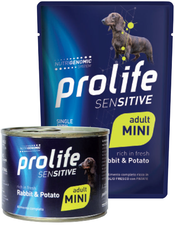 Prolife Sensitive Adult - Cibo umido per cani adulti sensibili di taglia piccola - Coniglio fresco e patate - 100gr