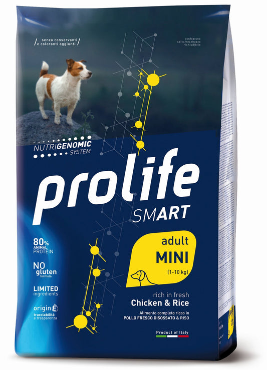 Prolife Smart Adult - Crocchette per cani adulti di taglia piccola - Pollo fresco e riso - 600gr