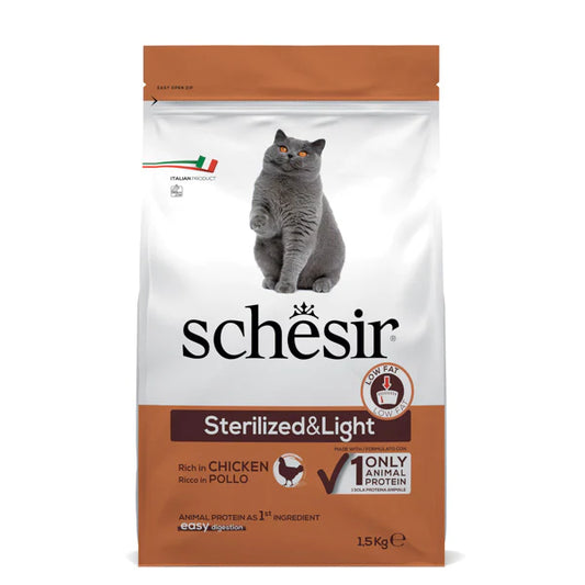 Schesir - Sterilized and Light Gatto Adulto - Ricco in Pollo - 1,5kg