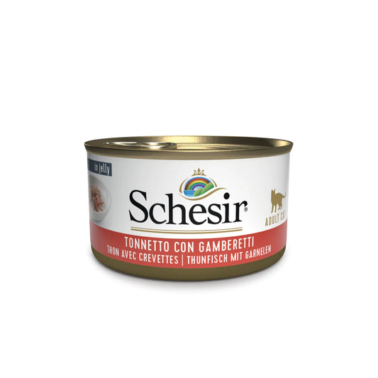 Schesir - In Jelly Gatto Adulto - Tonnetto con Gamberetti in gelatina - 85gr