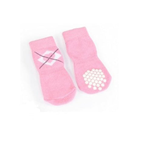 CALZE PET-ROSA RomboCuor-TgXXL